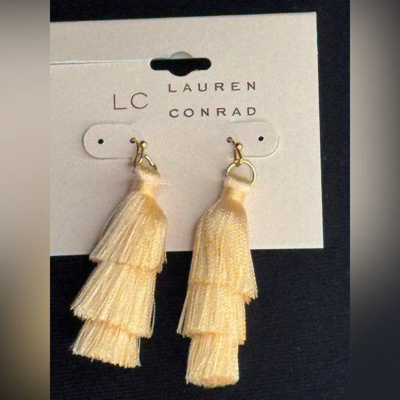 LC Lauren Conrad Peach Tassel Drop Earrings - Lightweight & Trendy 2in - Picture 6 of 11